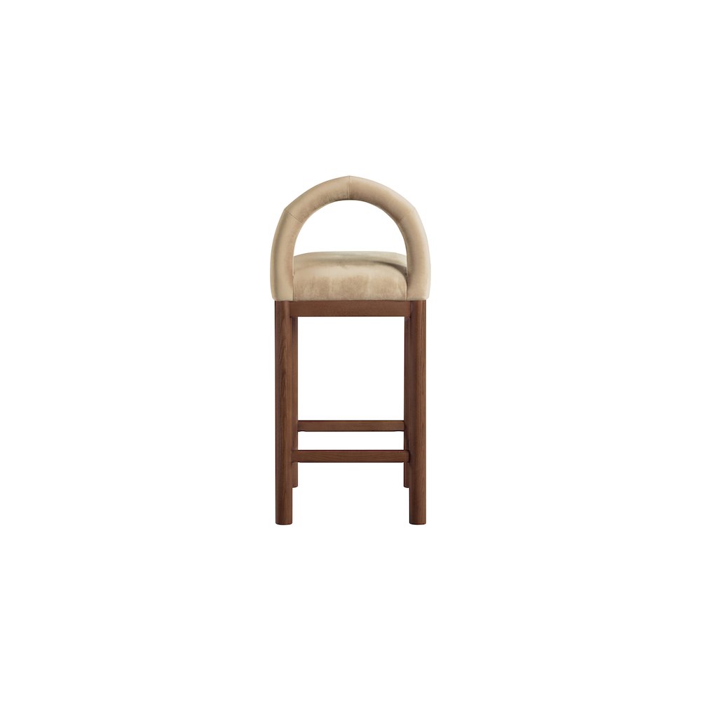Conrad Beige Velvet Counter Stool. Picture 5