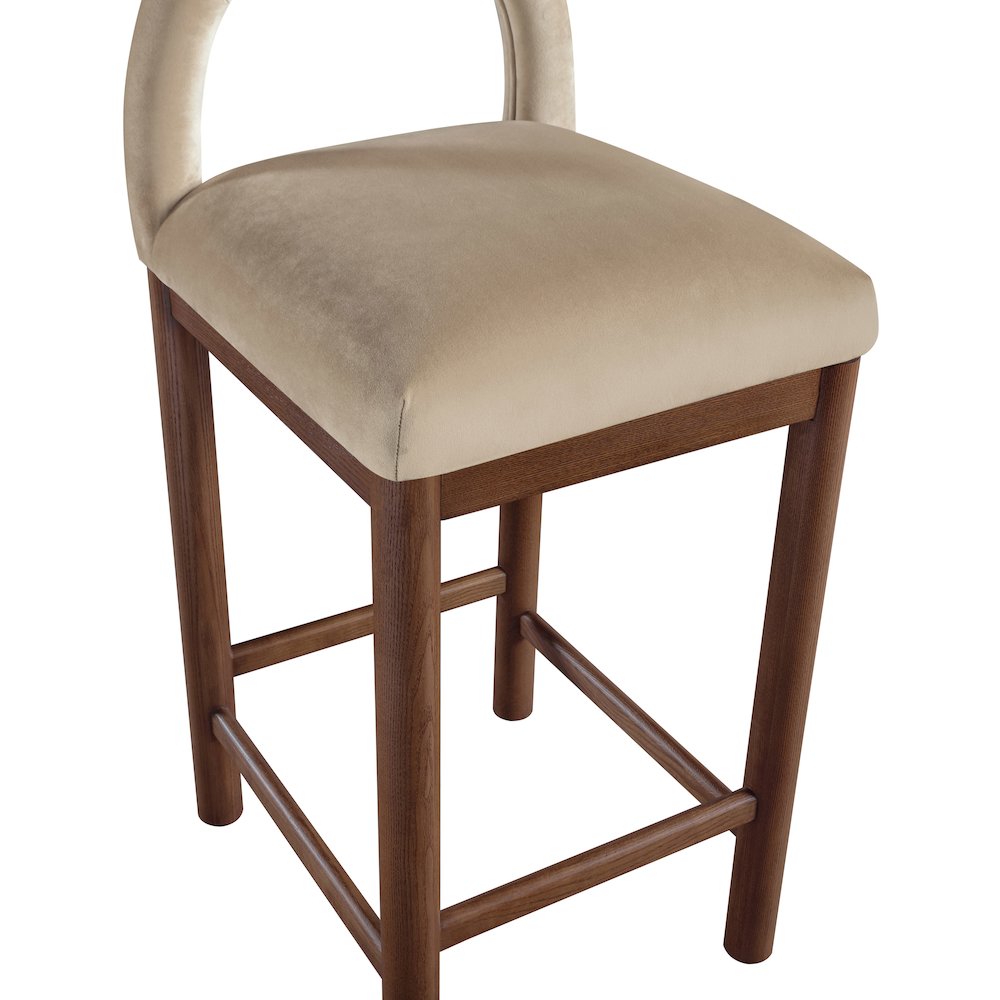 Conrad Beige Velvet Counter Stool. Picture 7