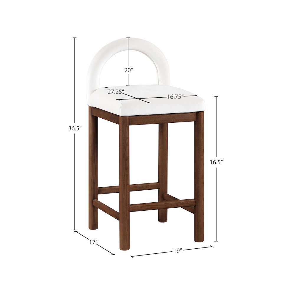 Conrad Cream Velvet Counter Stool. Picture 8