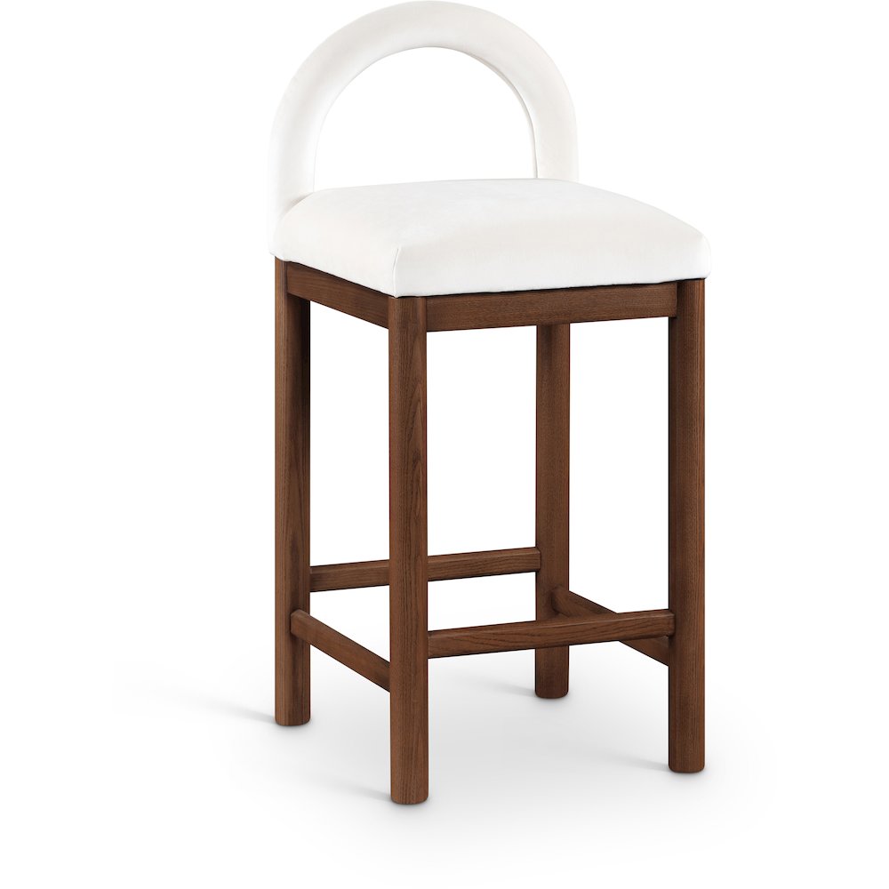 Conrad Cream Velvet Counter Stool. Picture 1