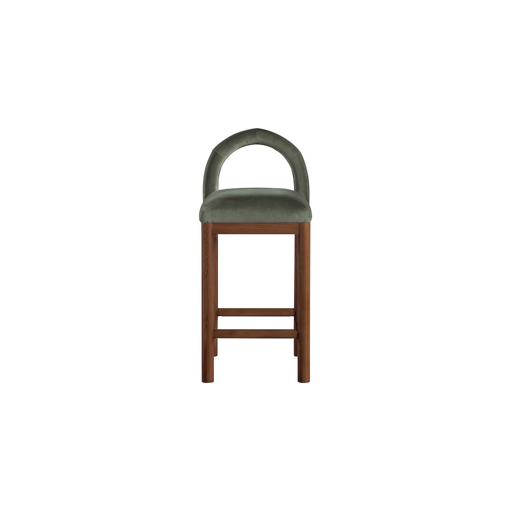 Conrad Green Velvet Counter Stool. Picture 3