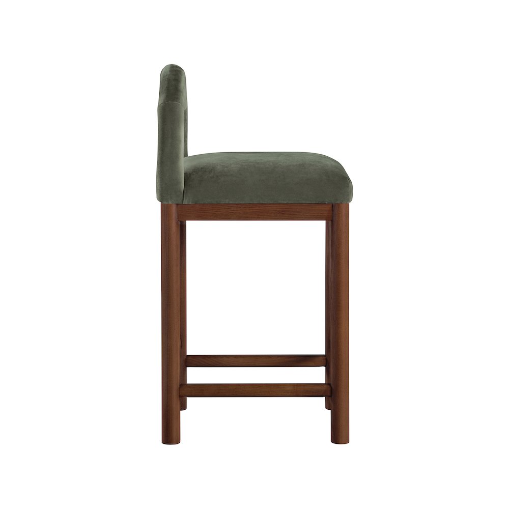 Conrad Green Velvet Counter Stool. Picture 4