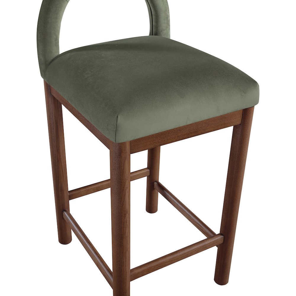 Conrad Green Velvet Counter Stool. Picture 7