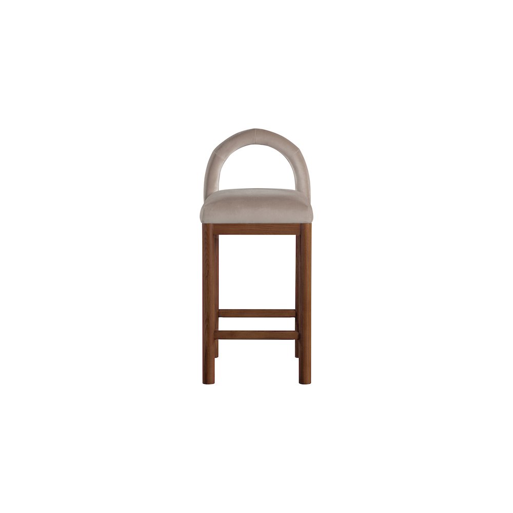 Conrad Taupe Velvet Counter Stool. Picture 3
