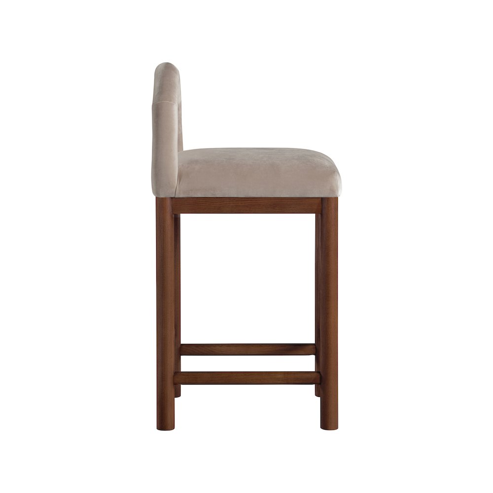 Conrad Taupe Velvet Counter Stool. Picture 4