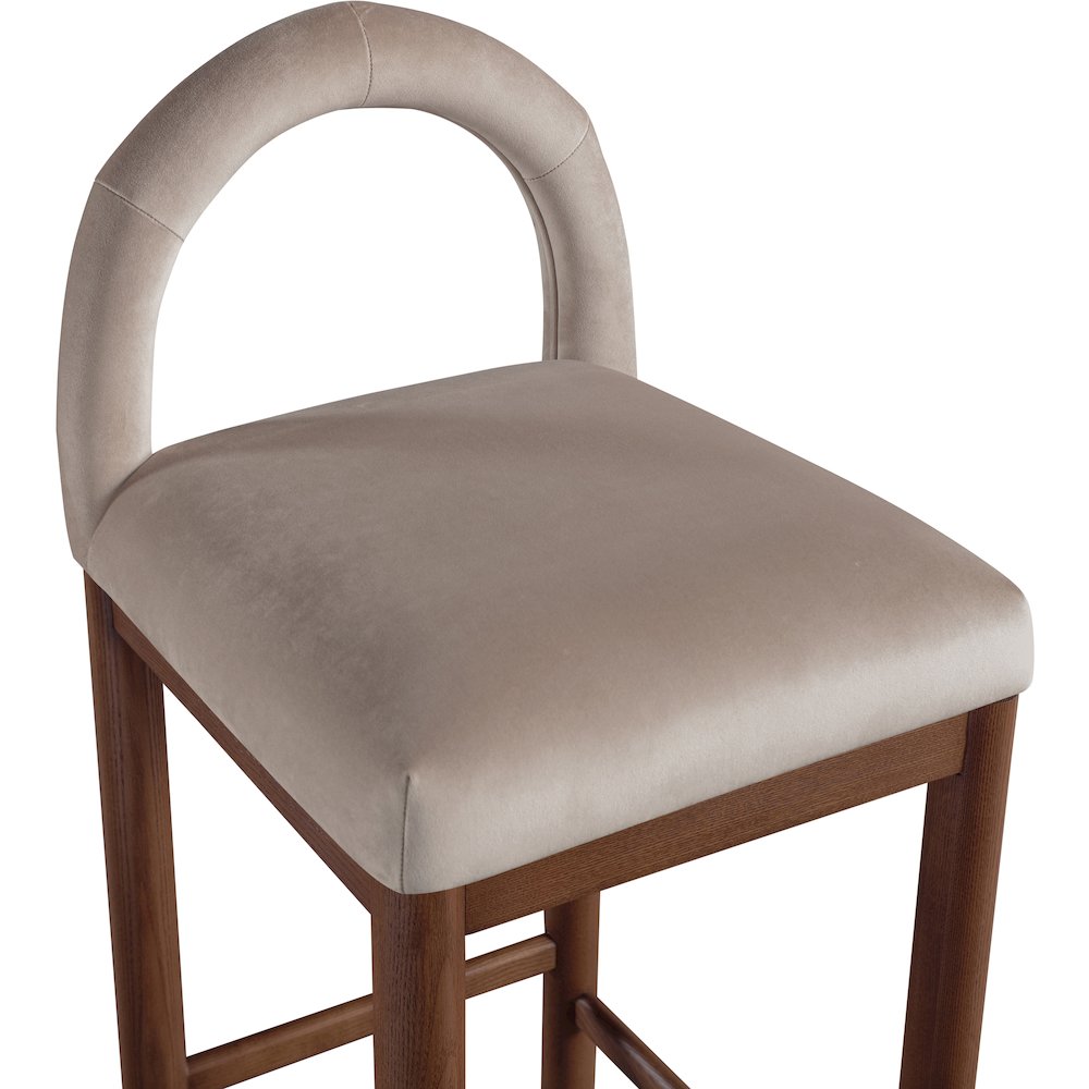 Conrad Taupe Velvet Counter Stool. Picture 6