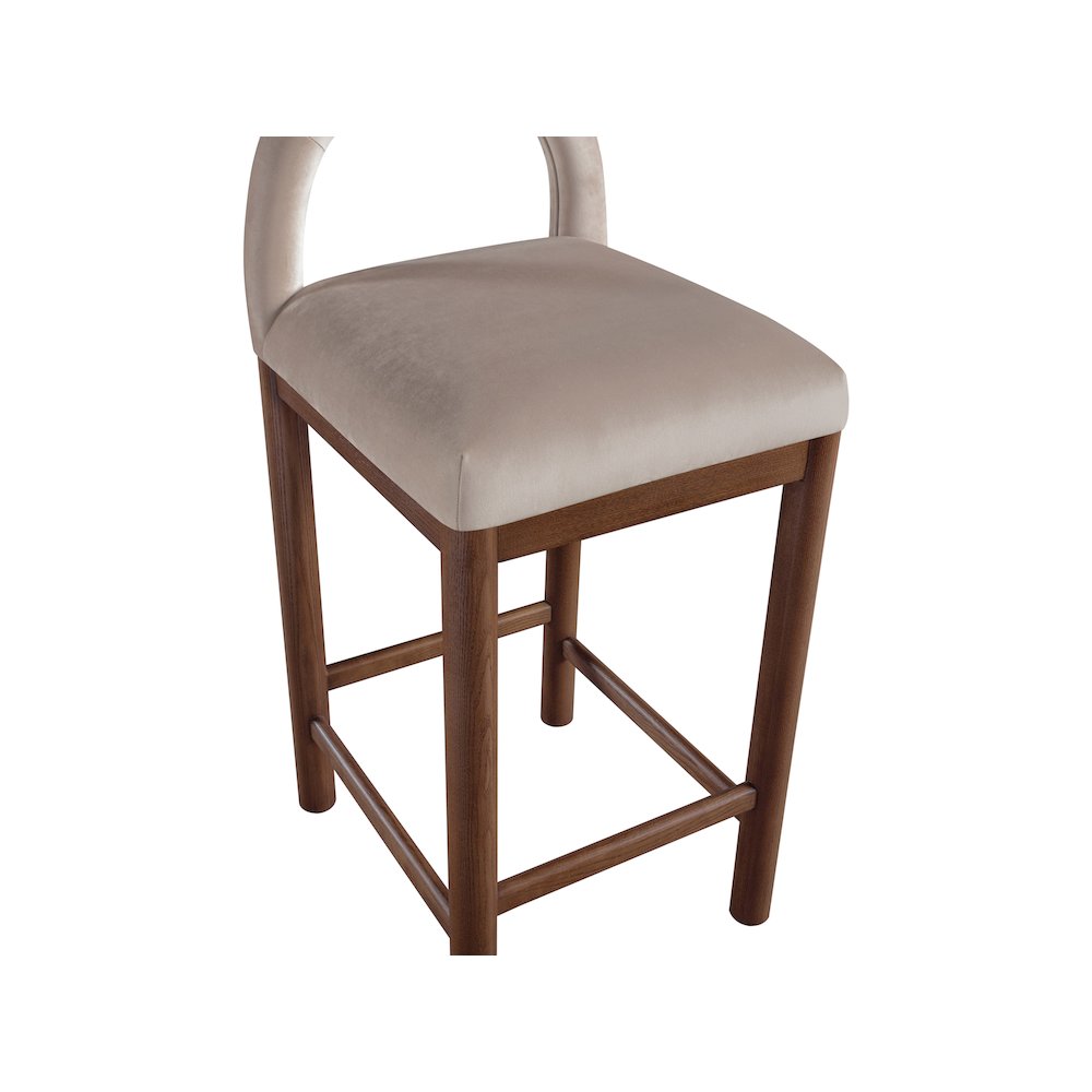 Conrad Taupe Velvet Counter Stool. Picture 7