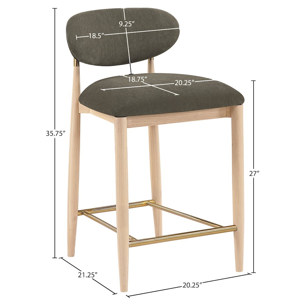 Riccio Brown Performance Fabric Upholstered Stool. Picture 9