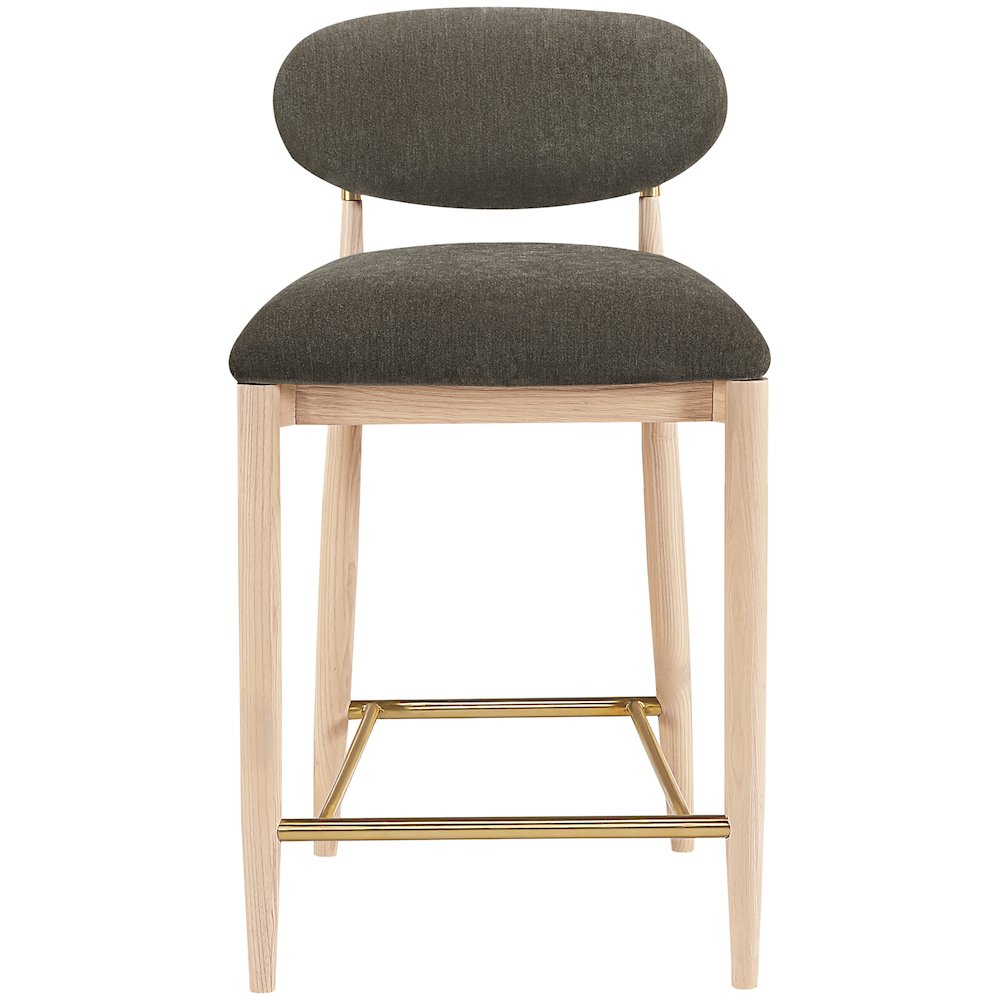 Riccio Brown Performance Fabric Upholstered Stool. Picture 3