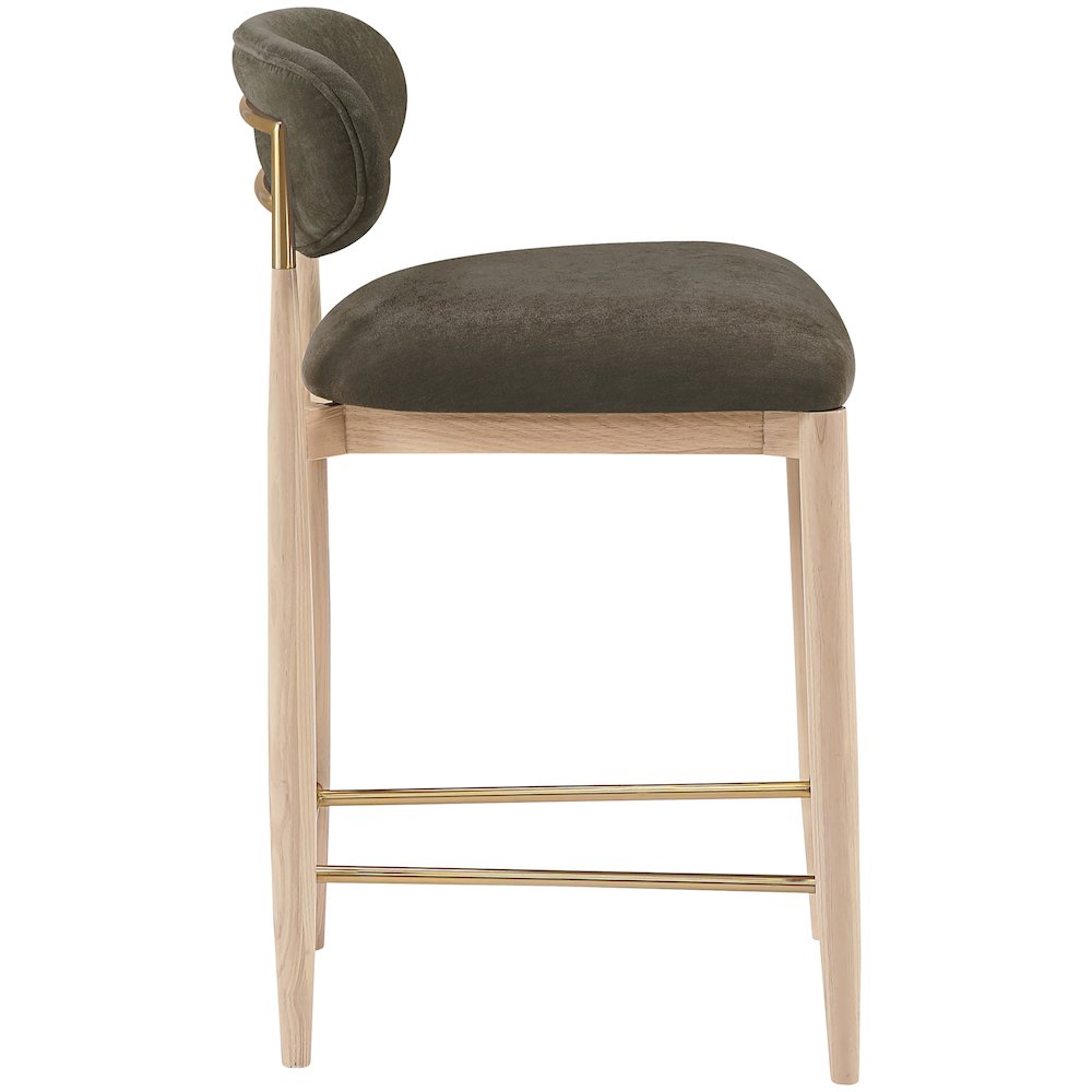Riccio Brown Performance Fabric Upholstered Stool. Picture 4