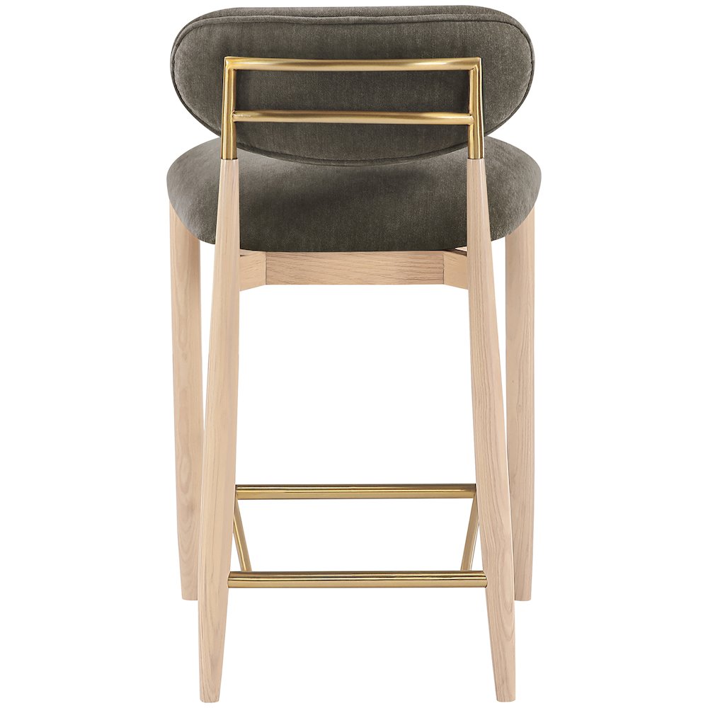 Riccio Brown Performance Fabric Upholstered Stool. Picture 5