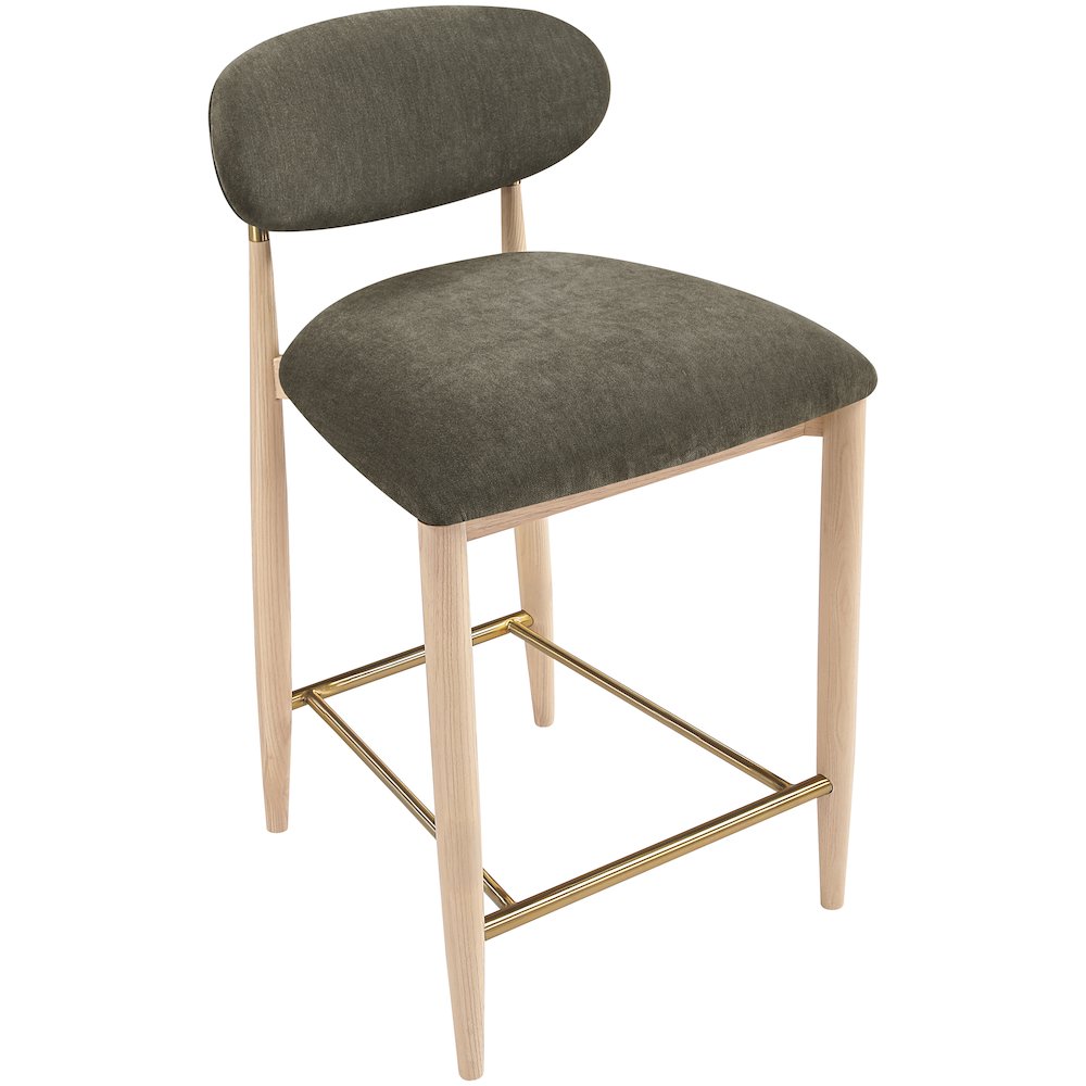 Riccio Brown Performance Fabric Upholstered Stool. Picture 6