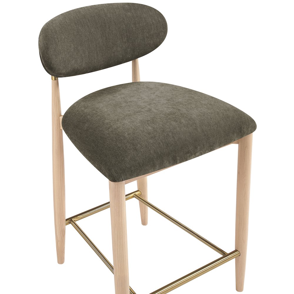Riccio Brown Performance Fabric Upholstered Stool. Picture 7
