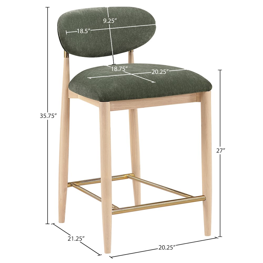 Riccio Olive Performance Fabric Upholstered Stool. Picture 9