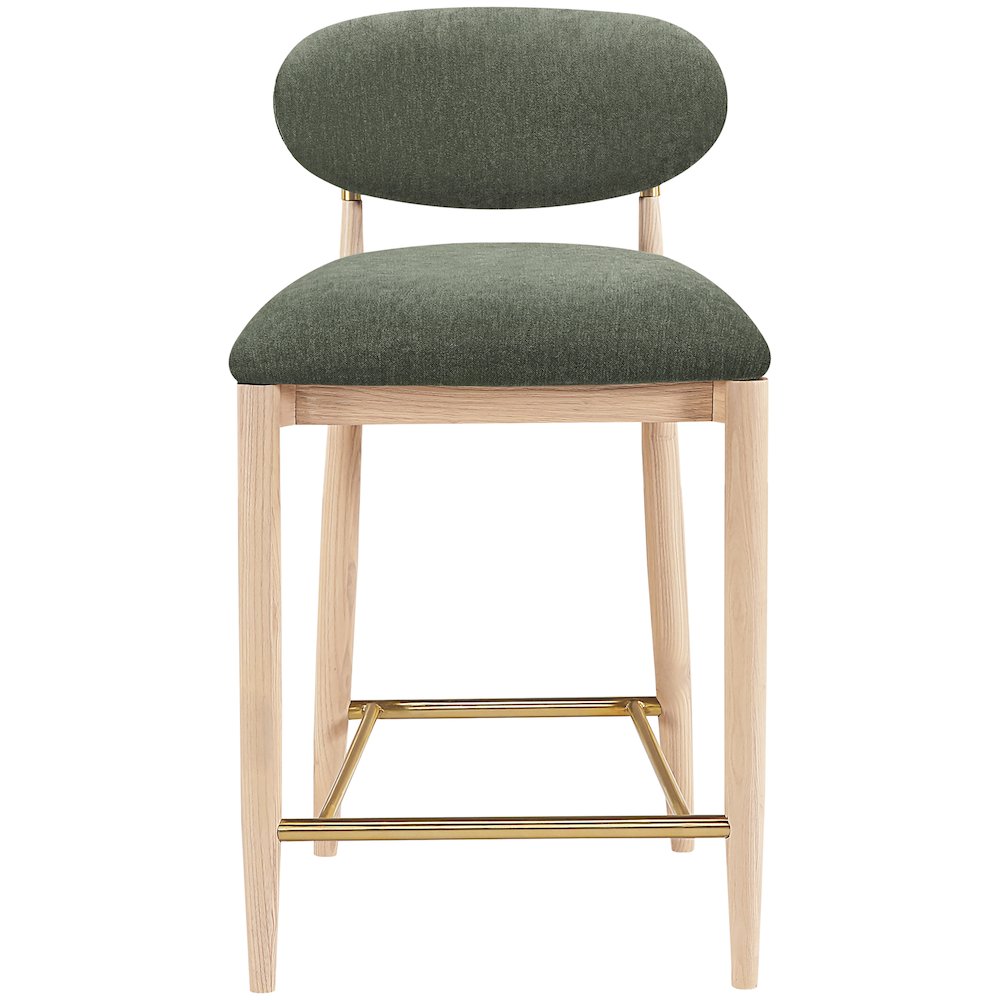 Riccio Olive Performance Fabric Upholstered Stool. Picture 3