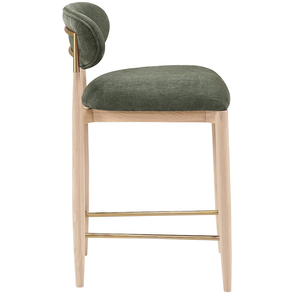 Riccio Olive Performance Fabric Upholstered Stool. Picture 4