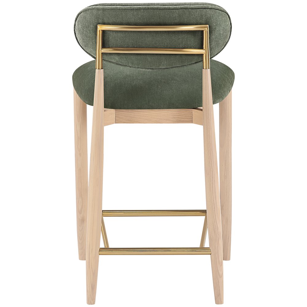 Riccio Olive Performance Fabric Upholstered Stool. Picture 5