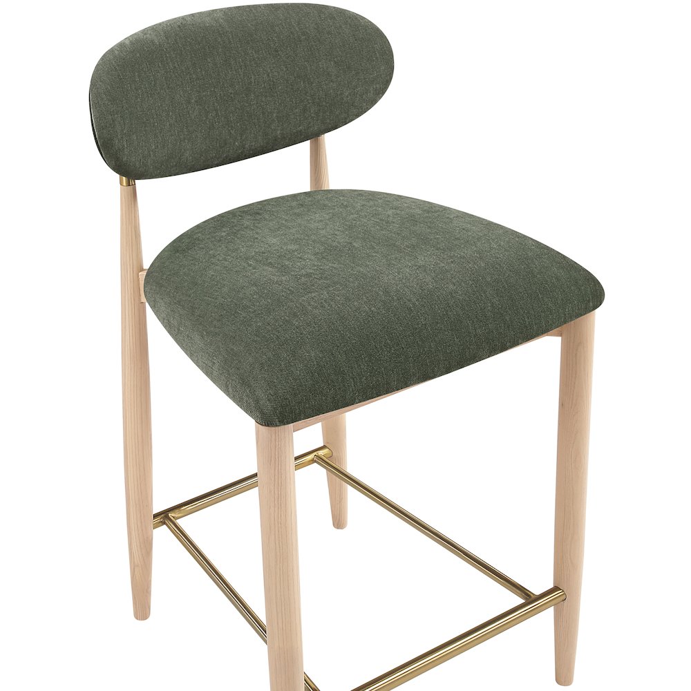 Riccio Olive Performance Fabric Upholstered Stool. Picture 7
