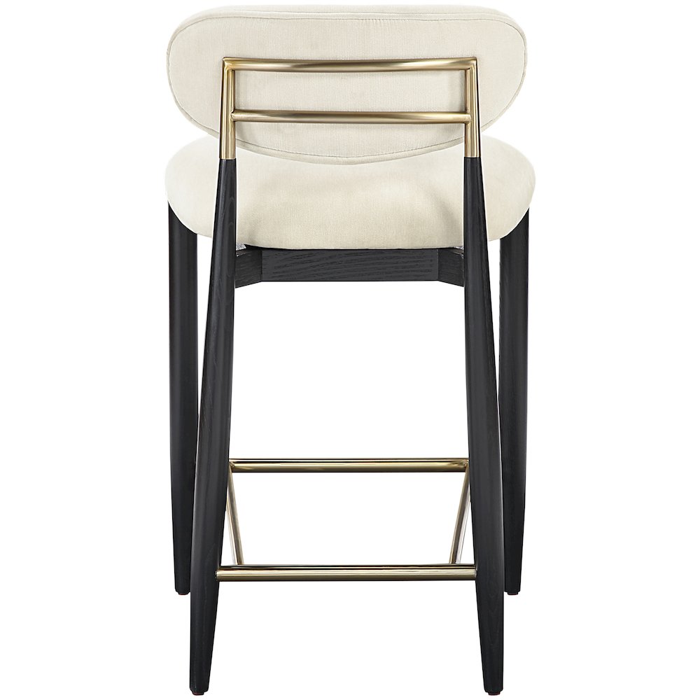 Riccio Beige Performance Fabric Upholstered Stool. Picture 4