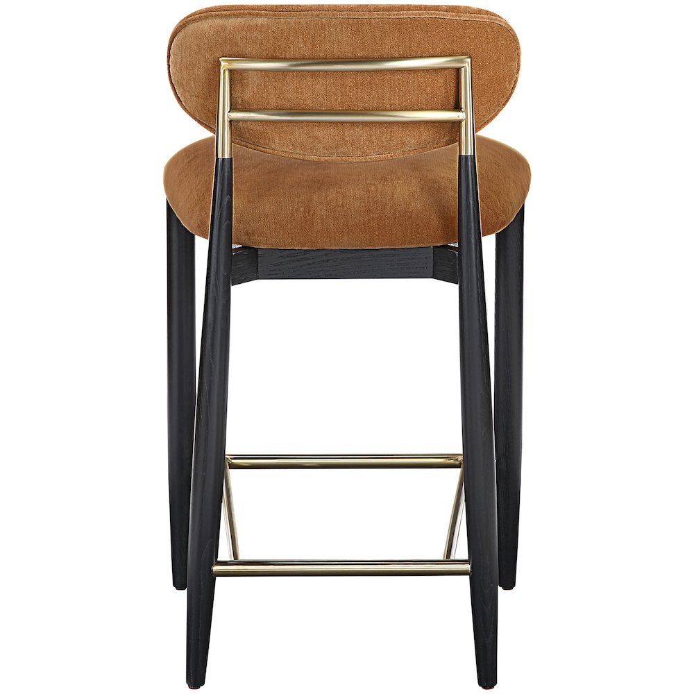 Riccio Cognac Performance Fabric Upholstered Stool. Picture 4