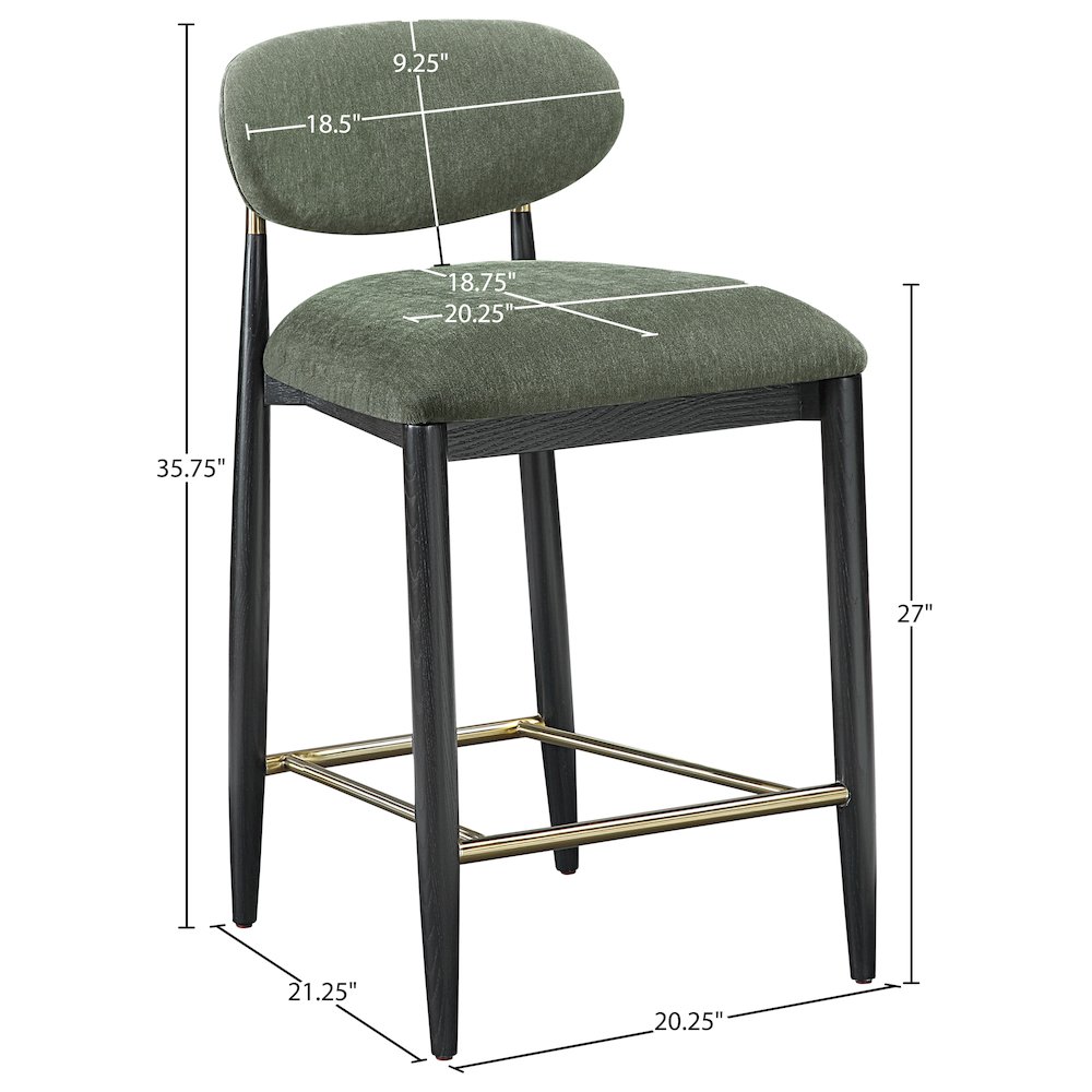 Riccio Olive Performance Fabric Upholstered Stool. Picture 8