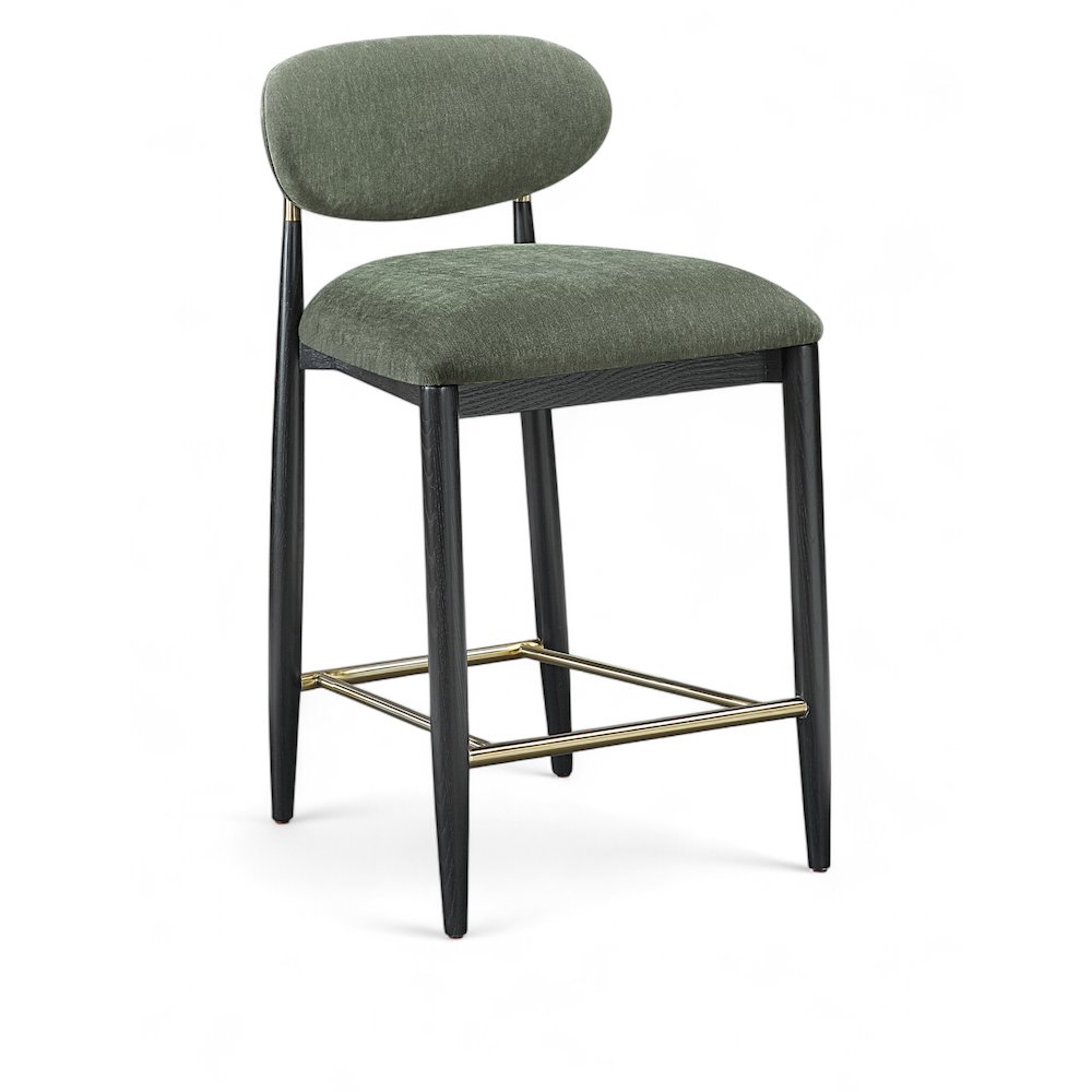 Riccio Olive Performance Fabric Upholstered Stool. Picture 1