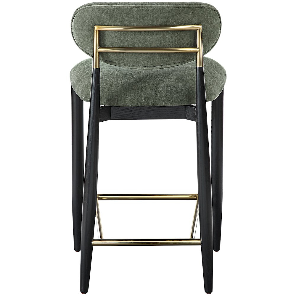 Riccio Olive Performance Fabric Upholstered Stool. Picture 4