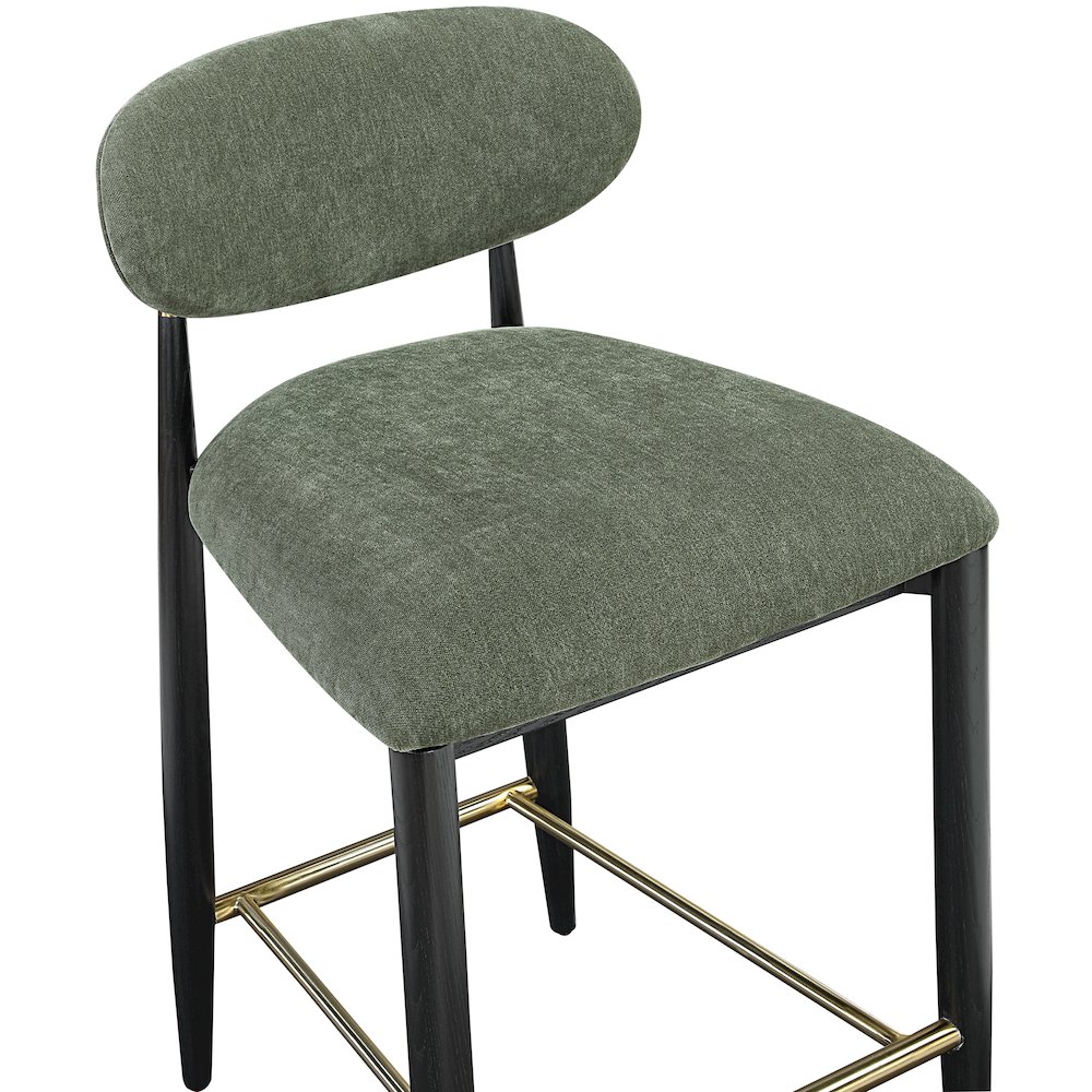 Riccio Olive Performance Fabric Upholstered Stool. Picture 5