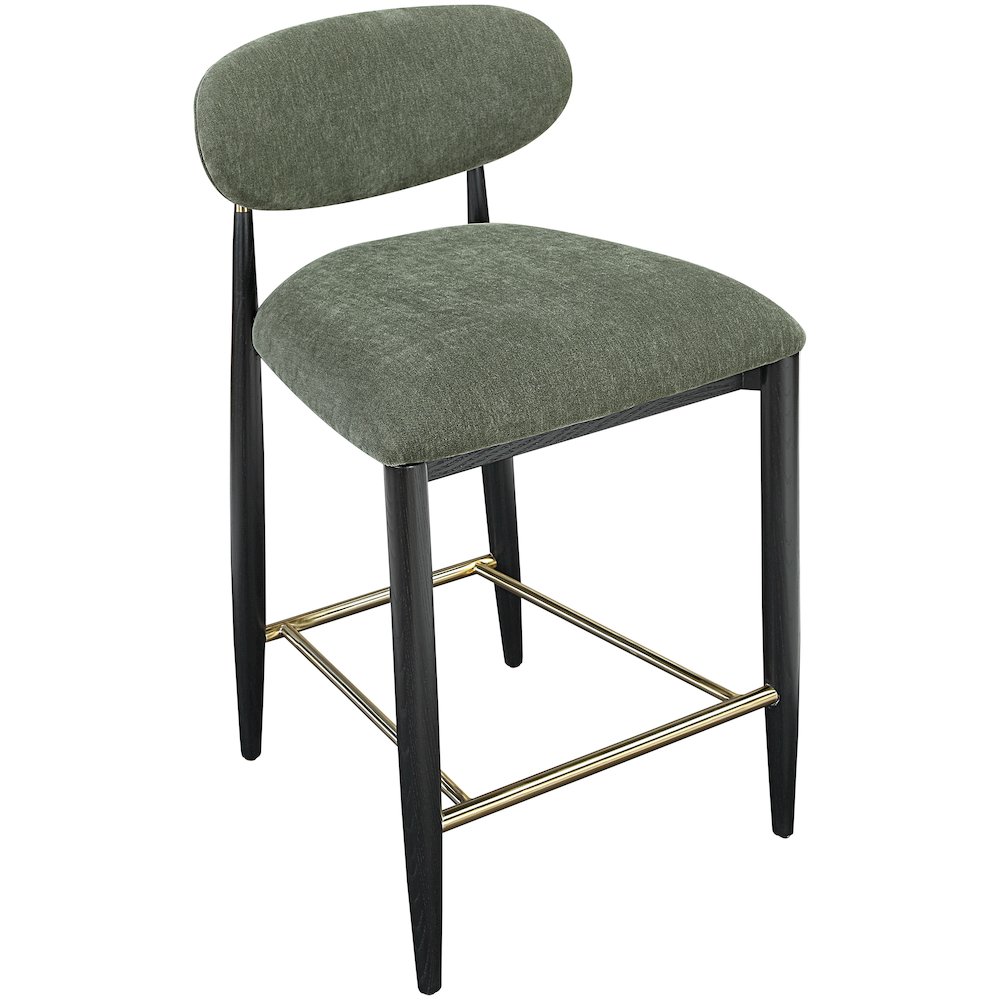 Riccio Olive Performance Fabric Upholstered Stool. Picture 6