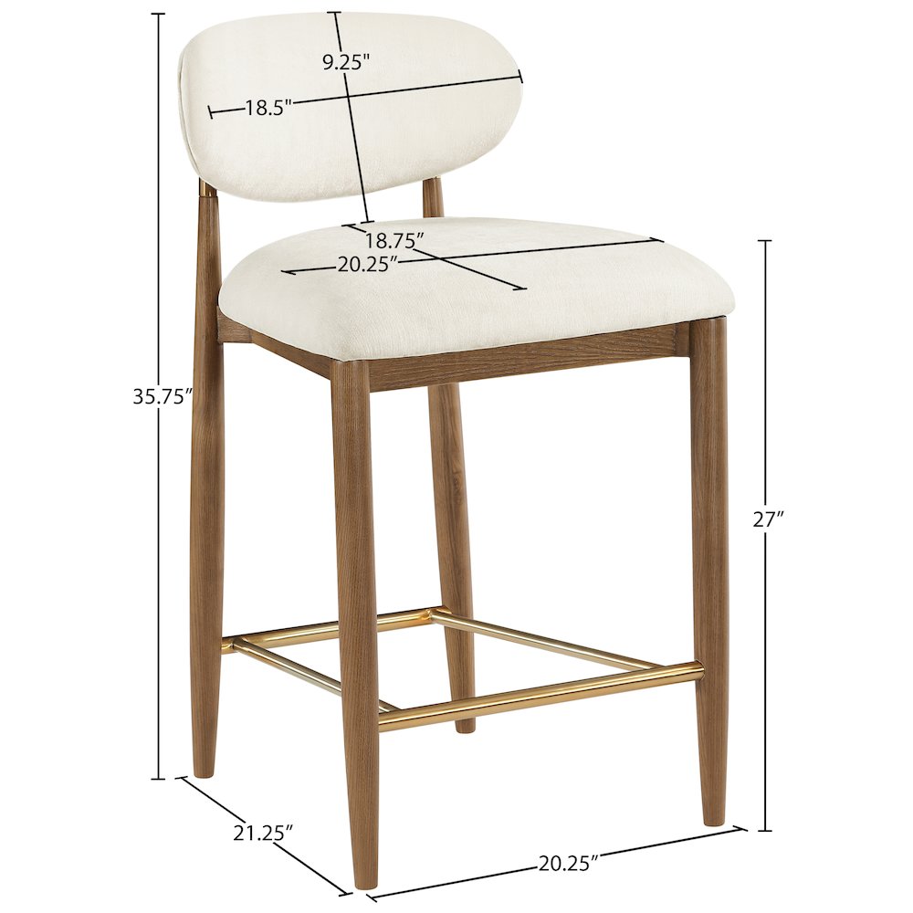 Riccio Beige Performance Fabric Upholstered Stool. Picture 8
