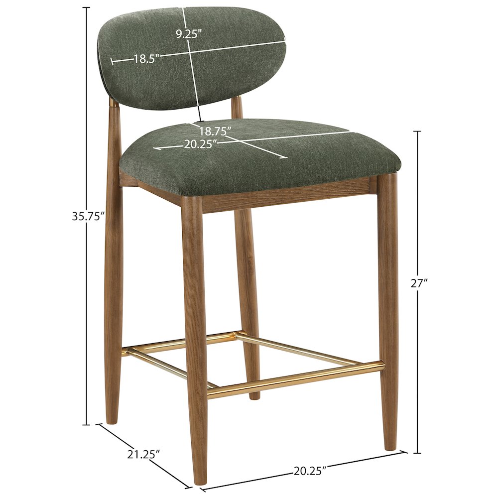Riccio Olive Performance Fabric Upholstered Stool. Picture 8