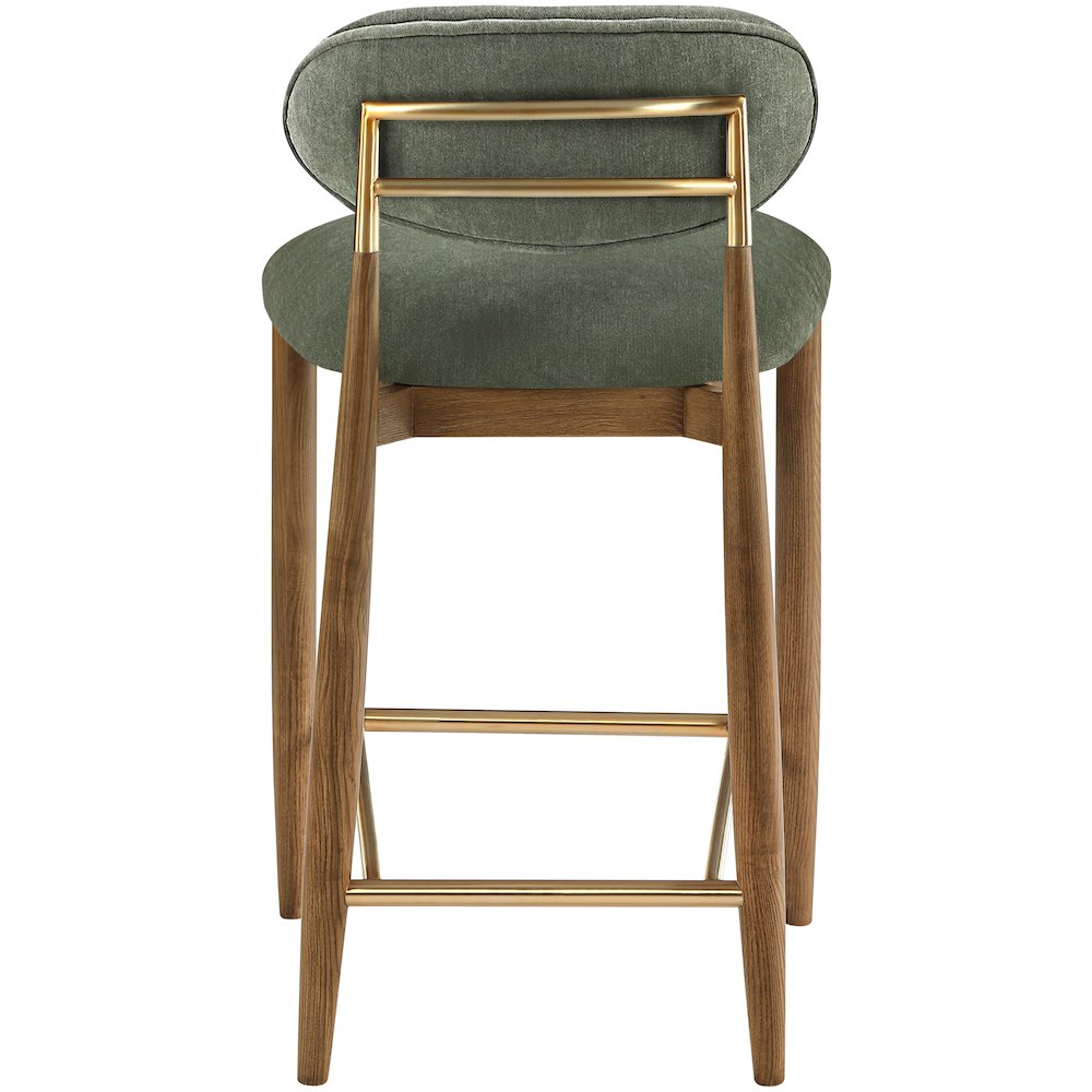 Riccio Olive Performance Fabric Upholstered Stool. Picture 4