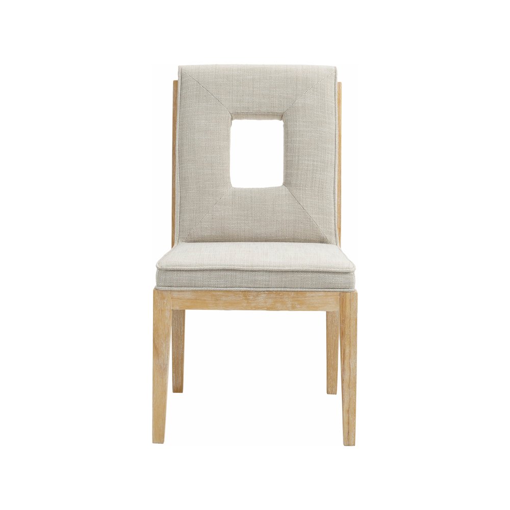 Gwendolyn Cream Linen Textured Fabric Dining Side Chair, Set of 2. Picture 3