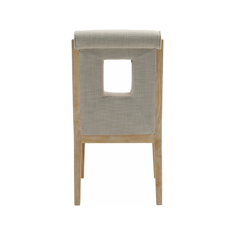 Gwendolyn Cream Linen Textured Fabric Dining Side Chair, Set of 2. Picture 5