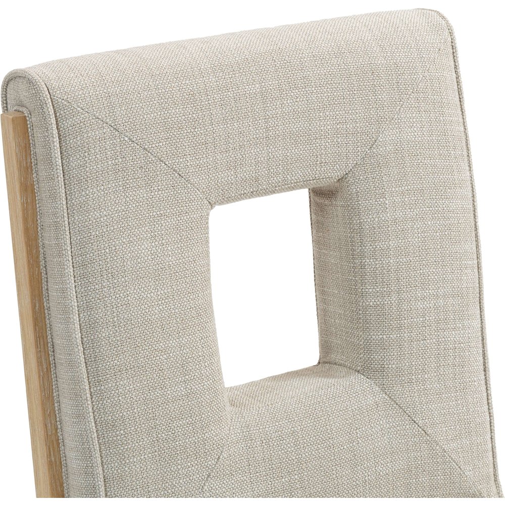 Gwendolyn Cream Linen Textured Fabric Dining Side Chair, Set of 2. Picture 8