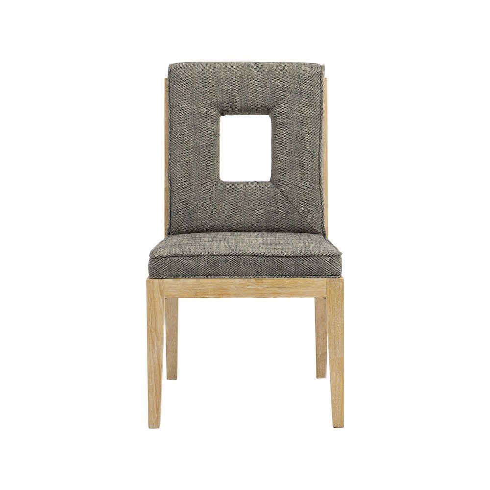 Gwendolyn Grey Linen Textured Fabric Dining Side Chair, Set of 2. Picture 3