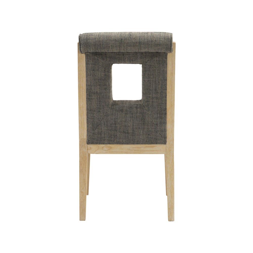 Gwendolyn Grey Linen Textured Fabric Dining Side Chair, Set of 2. Picture 5