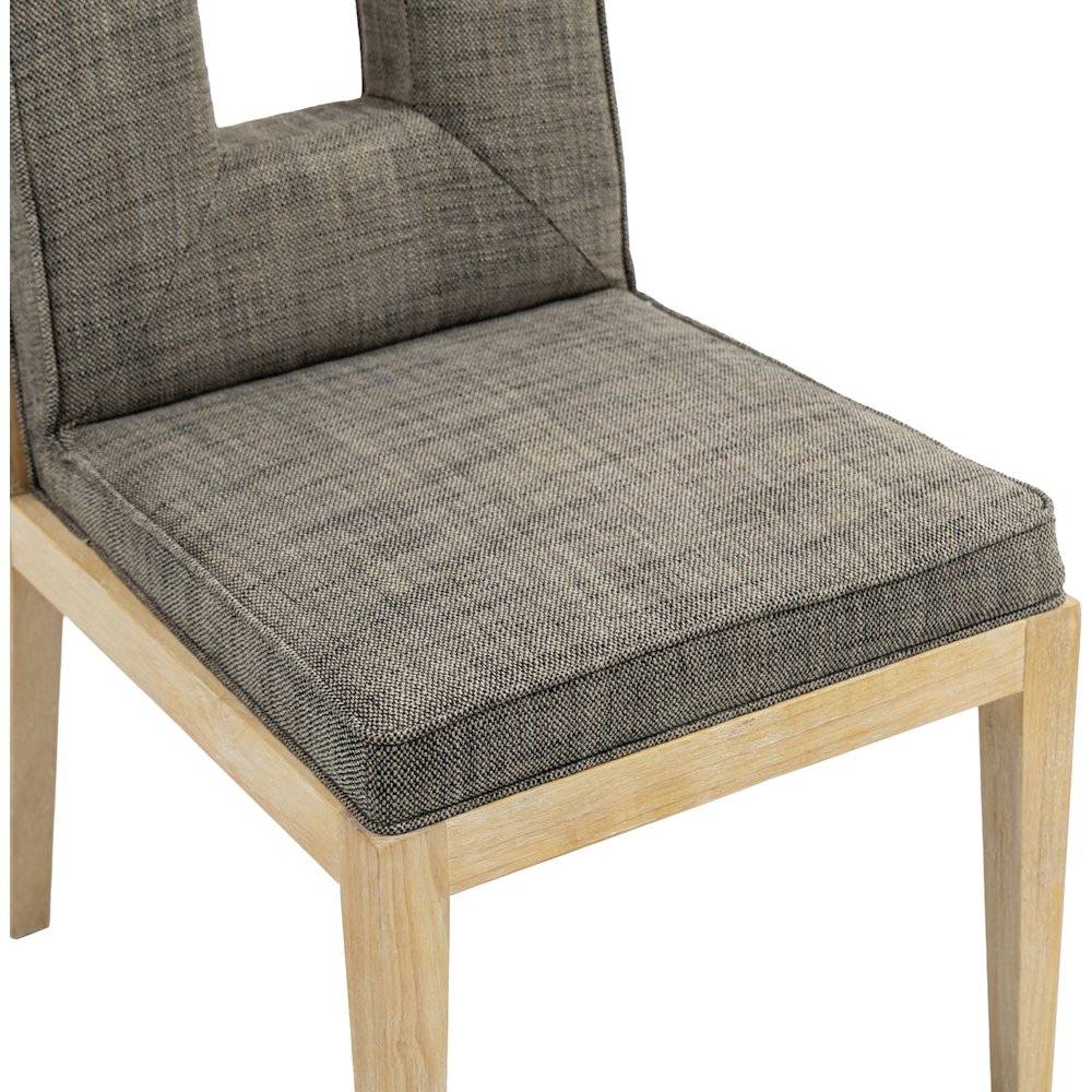 Gwendolyn Grey Linen Textured Fabric Dining Side Chair, Set of 2. Picture 7