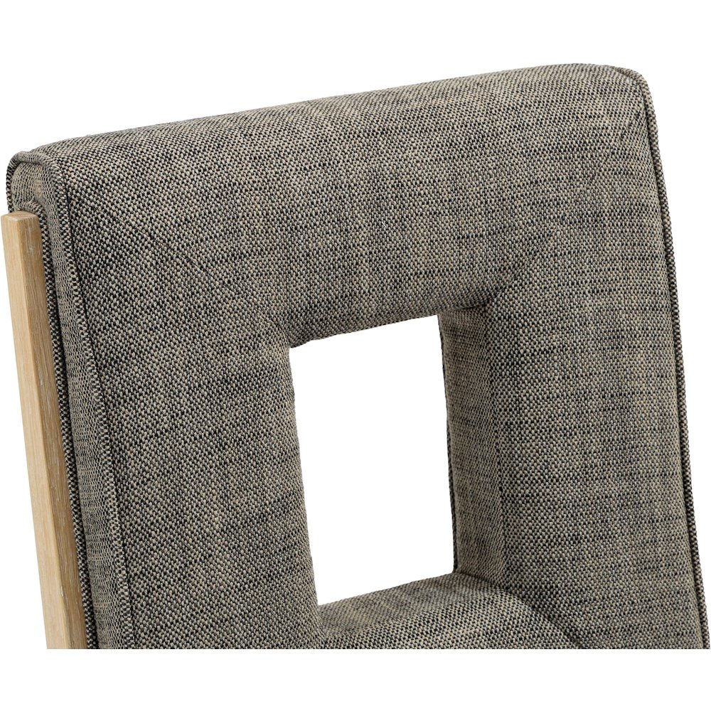 Gwendolyn Grey Linen Textured Fabric Dining Side Chair, Set of 2. Picture 8