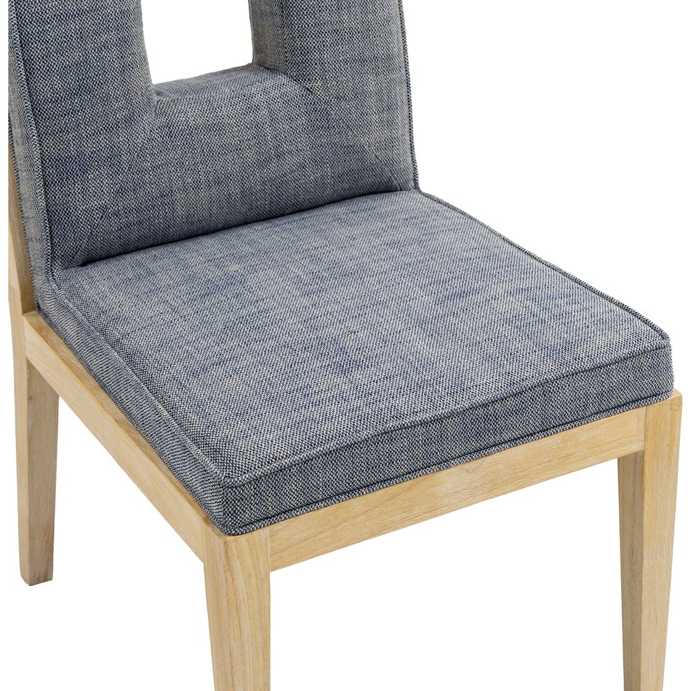Gwendolyn Navy Linen Textured Fabric Dining Side Chair, Set of 2. Picture 7
