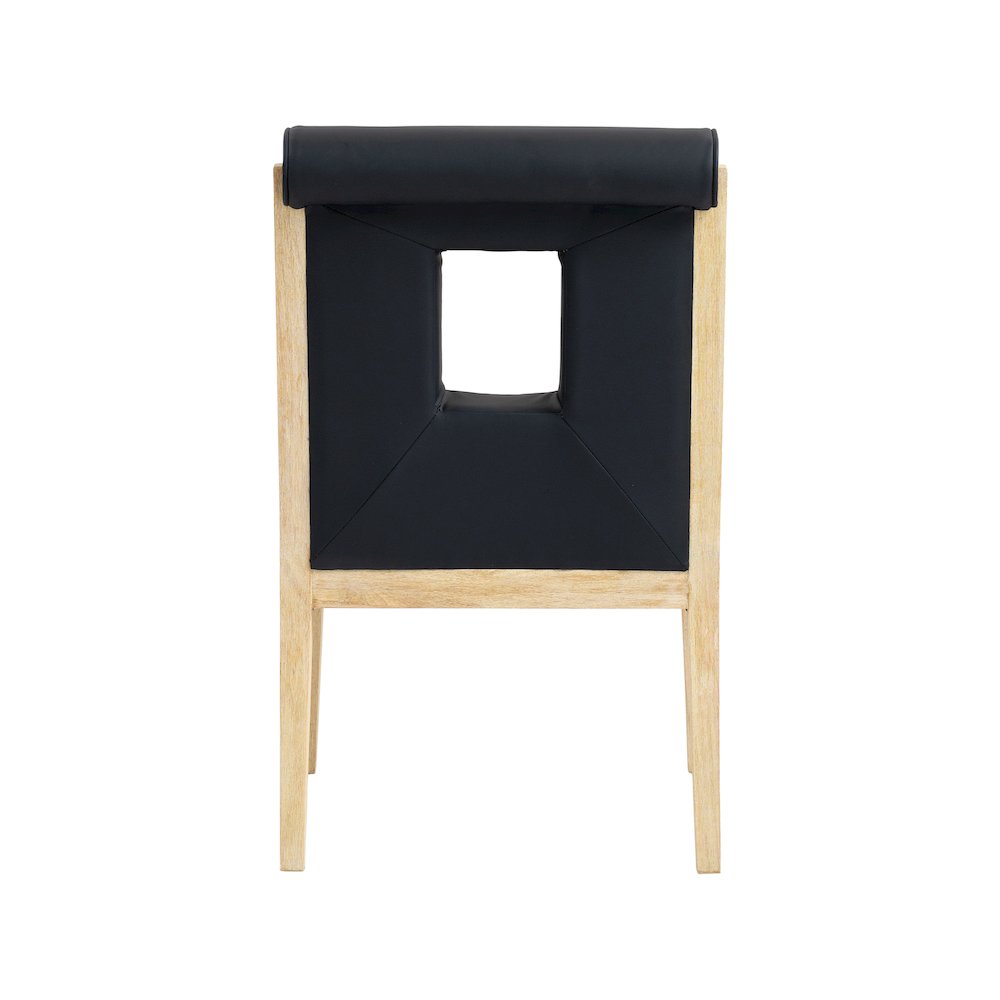 Gwendolyn Black Vegan Leather Dining Arm Chair. Picture 5