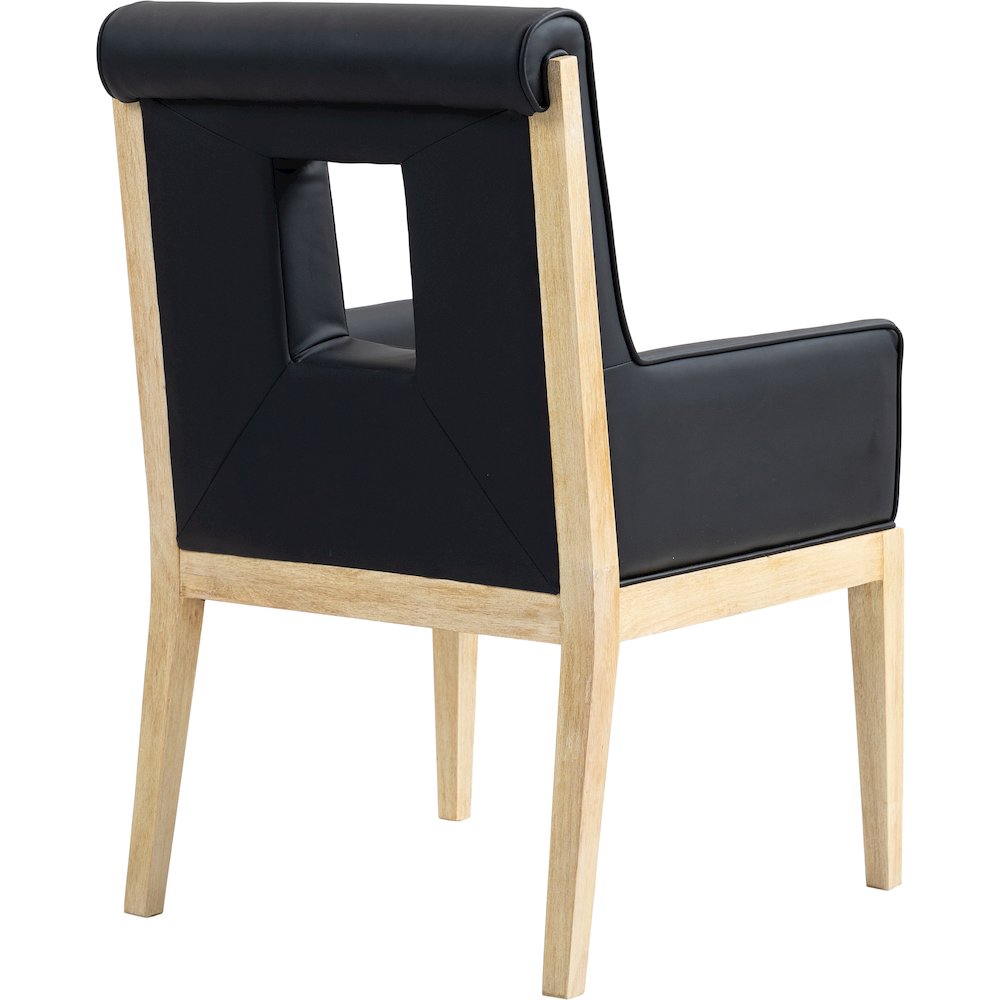 Gwendolyn Black Vegan Leather Dining Arm Chair. Picture 6