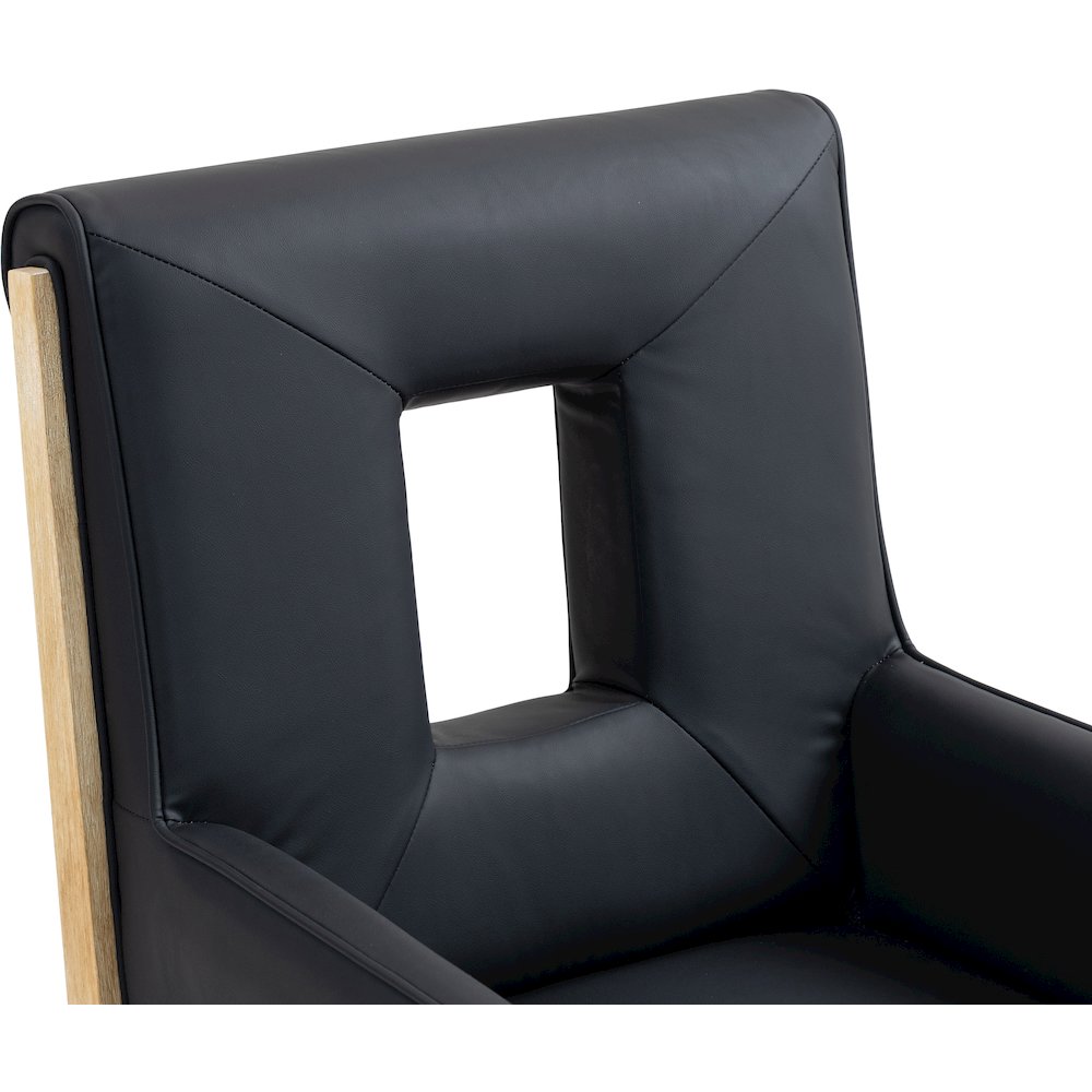 Gwendolyn Black Vegan Leather Dining Arm Chair. Picture 8