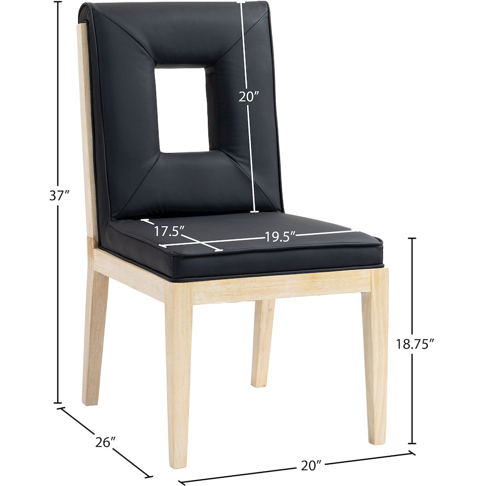 Gwendolyn Black Vegan Leather Dining Side Chair, Set of 2. Picture 9