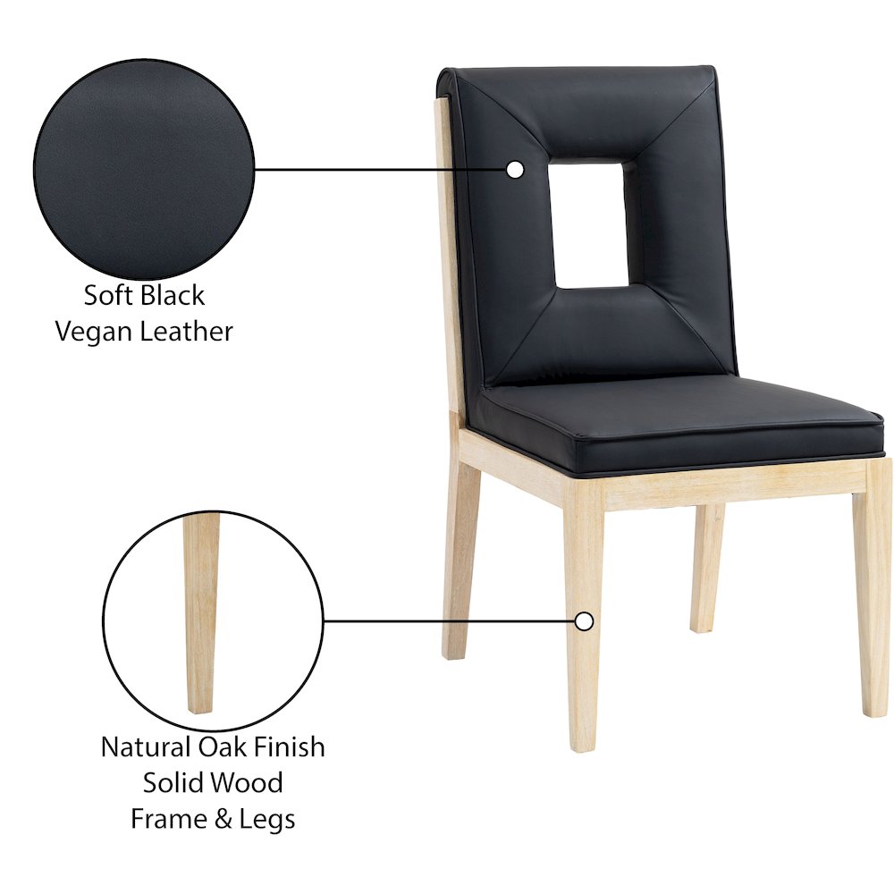 Gwendolyn Black Vegan Leather Dining Side Chair, Set of 2. Picture 10