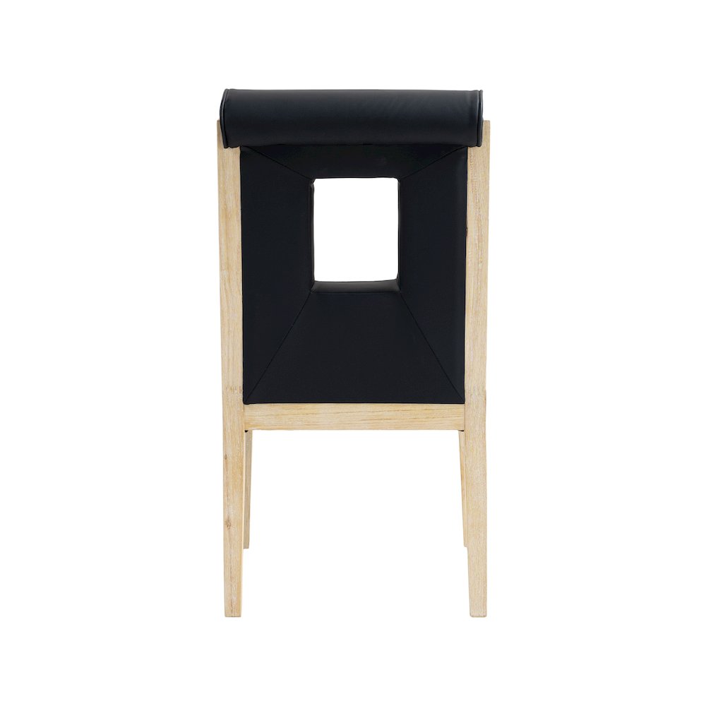 Gwendolyn Black Vegan Leather Dining Side Chair, Set of 2. Picture 5