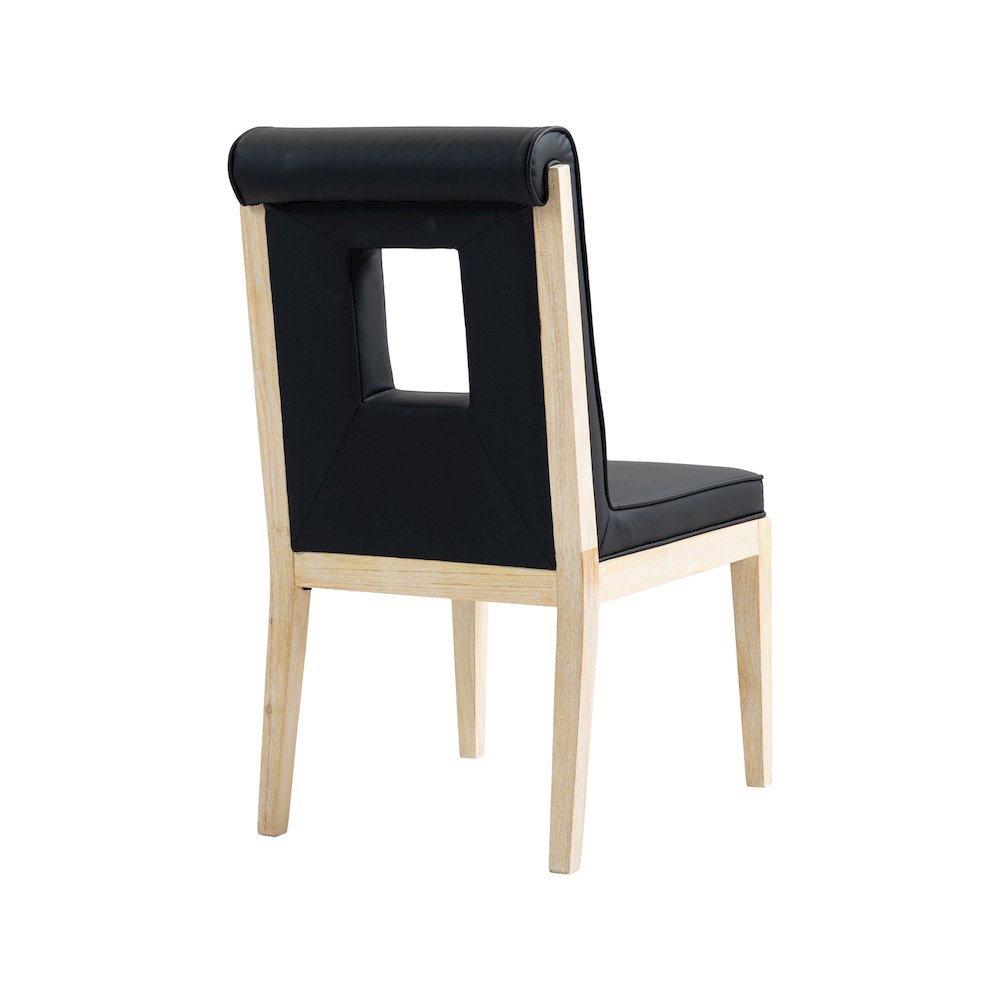 Gwendolyn Black Vegan Leather Dining Side Chair, Set of 2. Picture 6