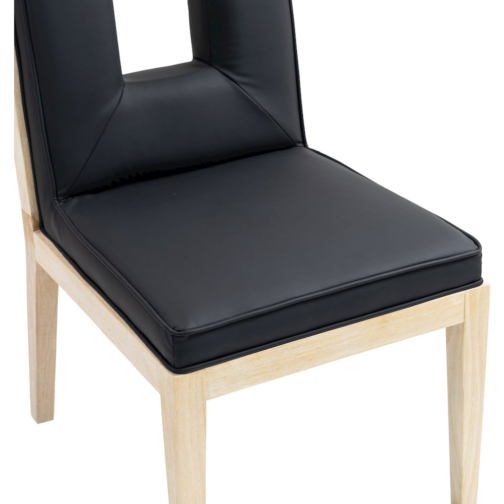 Gwendolyn Black Vegan Leather Dining Side Chair, Set of 2. Picture 7