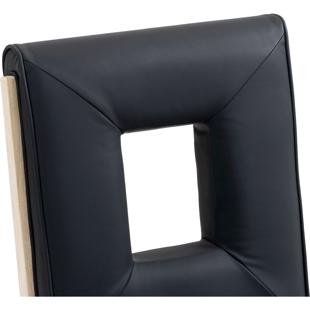 Gwendolyn Black Vegan Leather Dining Side Chair, Set of 2. Picture 8