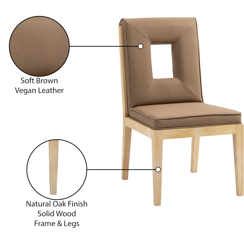 Gwendolyn Brown Vegan Leather Dining Side Chair, Set of 2. Picture 10